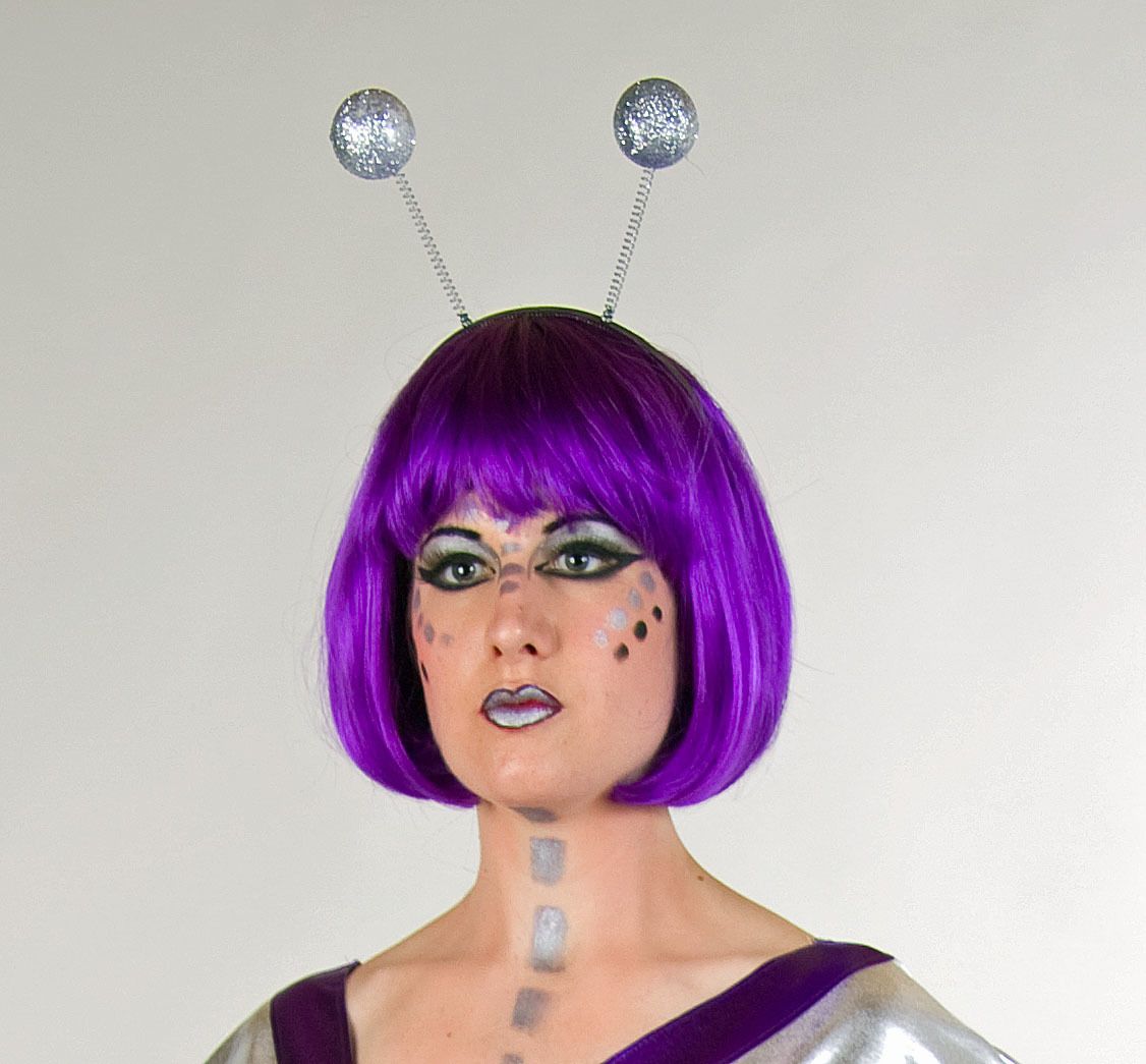 Kopfb�gel mit Glitterkugeln, silber