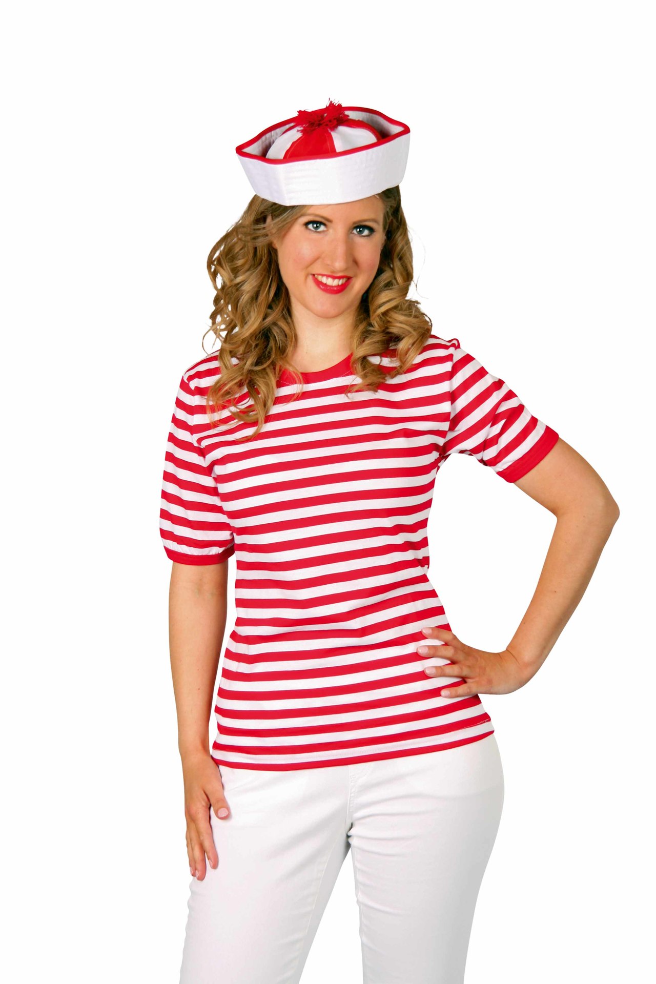 Ringelpulli Kurzarm rot/wei