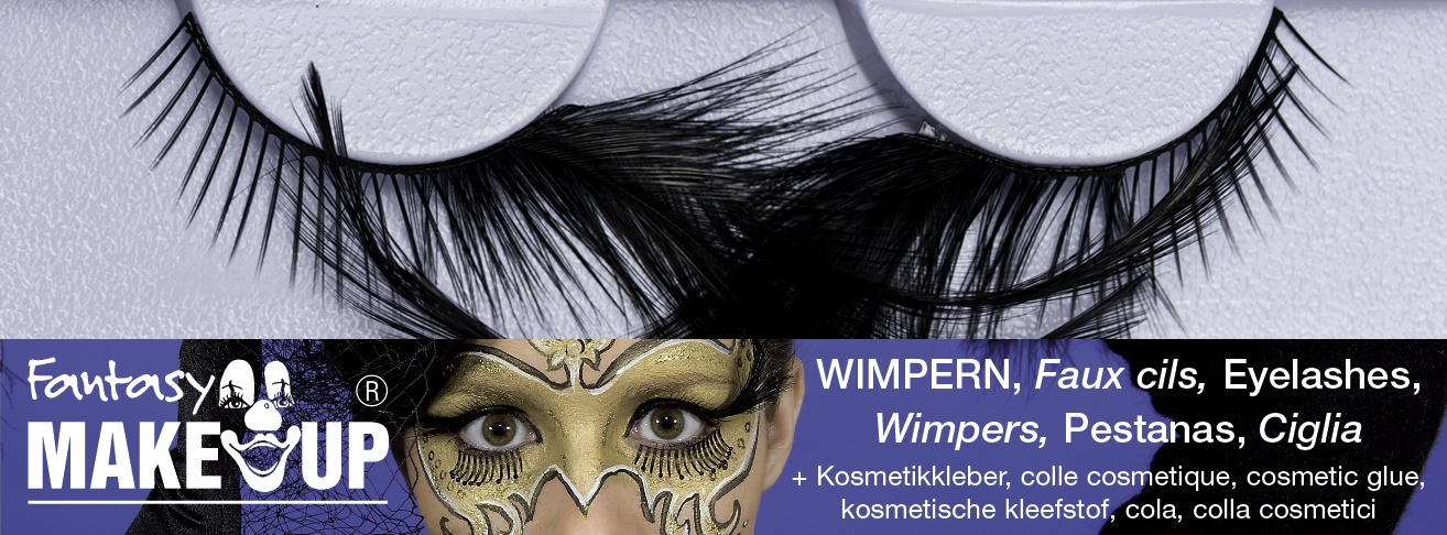 Wimpern mit Federn, schwarz