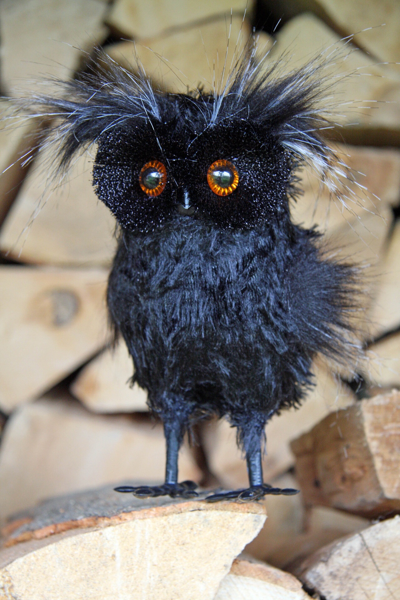 schwarze Eule, ca. 17x15x10 cm