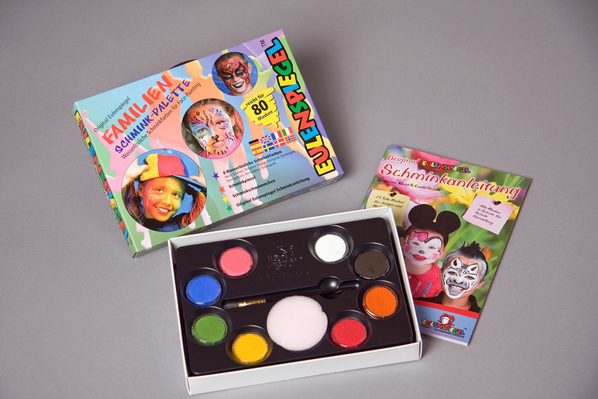 Familien-Aqua-Schminkpalette, 8 Farben