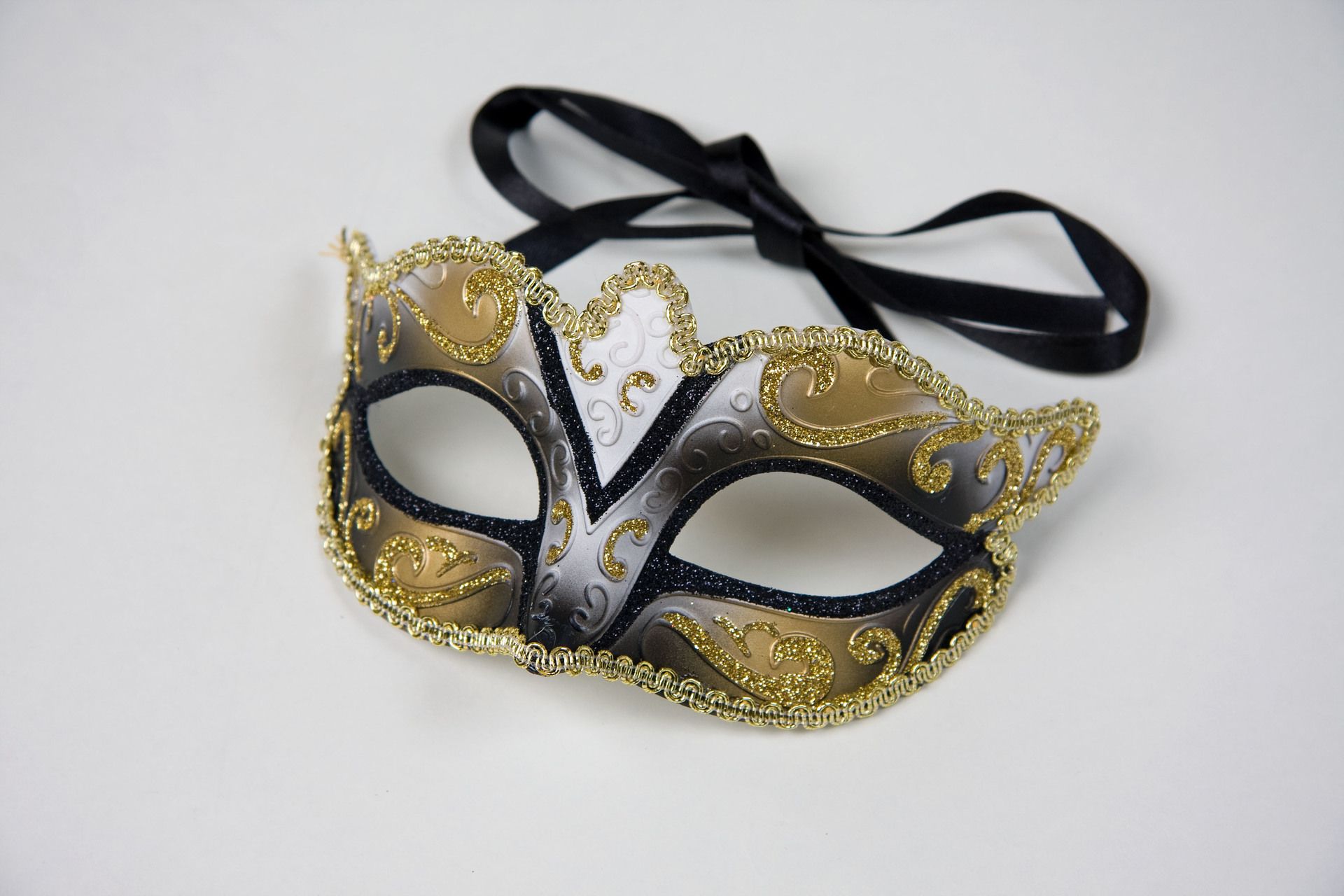 Glitter-Augenmaske, schwarz/gold