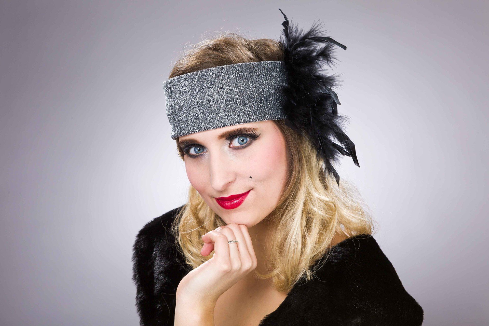Charleston-Stirnband, silber