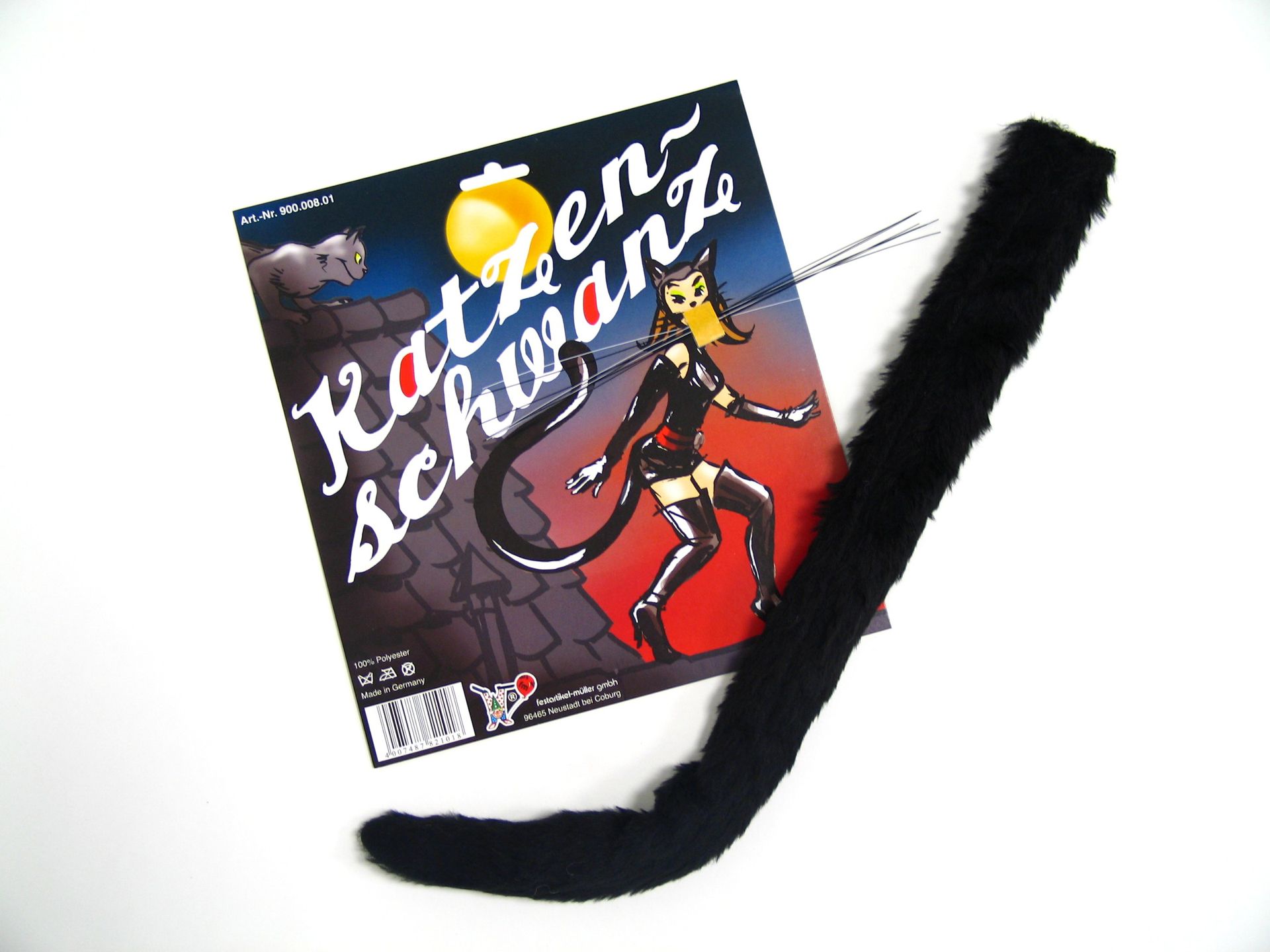 Katzenschwanz und Schnurrhaare, schwarz